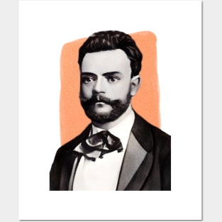 Czech Composer Antonín Dvořák orange illustration Posters and Art